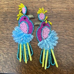 beaded bird earrings